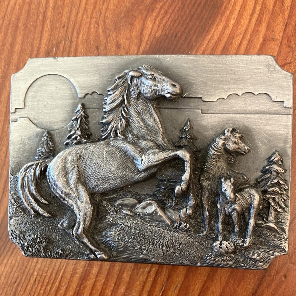 Arroyo Grand Buckle Co. Silver Horse Belt Buckle